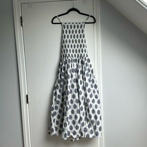 J.Crew Smocked Block-Print Dress